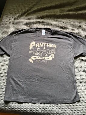 Panther Printing Co. Short-Sleeve Tee — Black with Cream Graphic